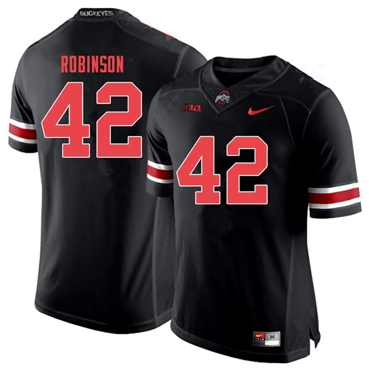 Bradley Robinson Ohio State Buckeyes Men's NCAA #42 Nike Black Out College Stitched Football Jersey RMZ7656CE